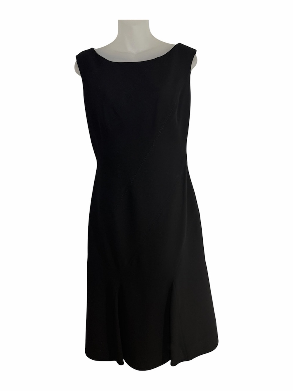 Maggy London Black Fit & Flare Midi Dress Size 4 Sleeveless LBD Work Cocktail